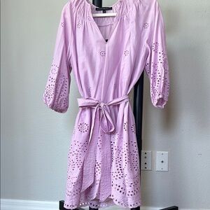 White House Black Market Purple Wrap Midi Dress